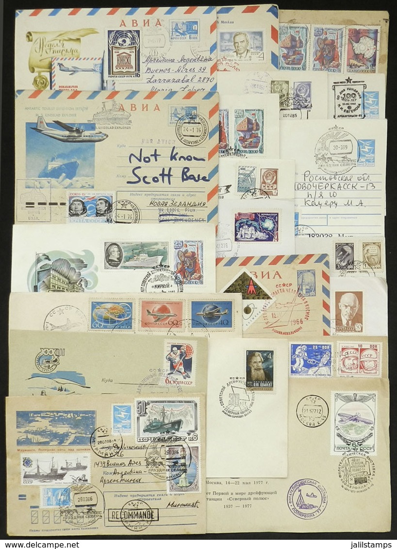 RUSSIA: 20 Covers Of 1970s And 1980s, Several With Marks Of ANTARCTIC STATIONS, Special Postmarks, Good Frankings, Etc., - Other & Unclassified