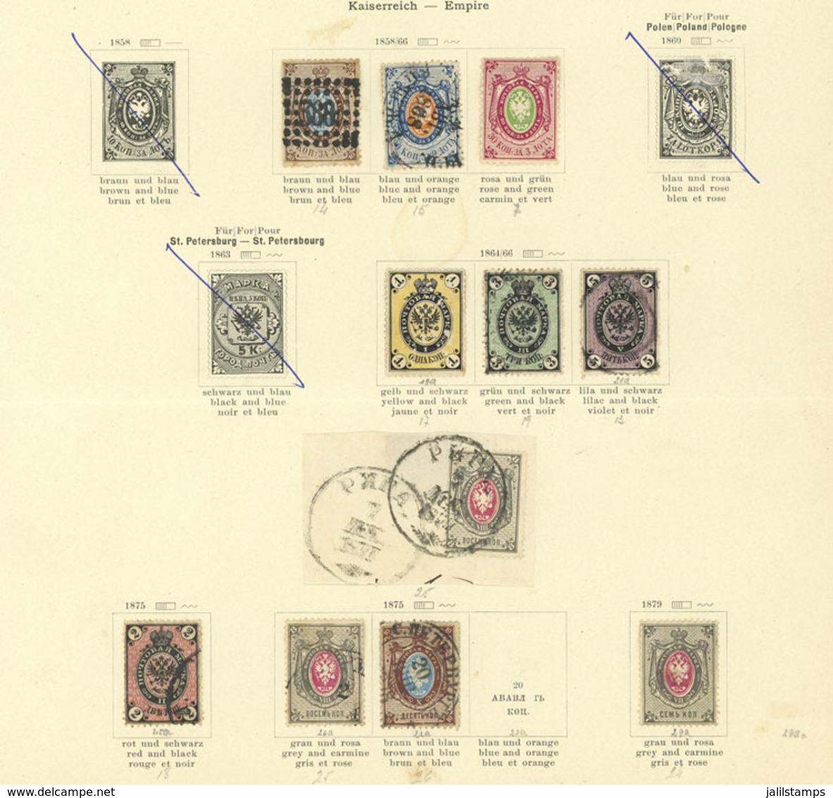 RUSSIA: Collection On 6 Pages Of An Old Album, Including Scarce Stamps, Mixed Quality (from Some With Defects To Others  - Andere & Zonder Classificatie