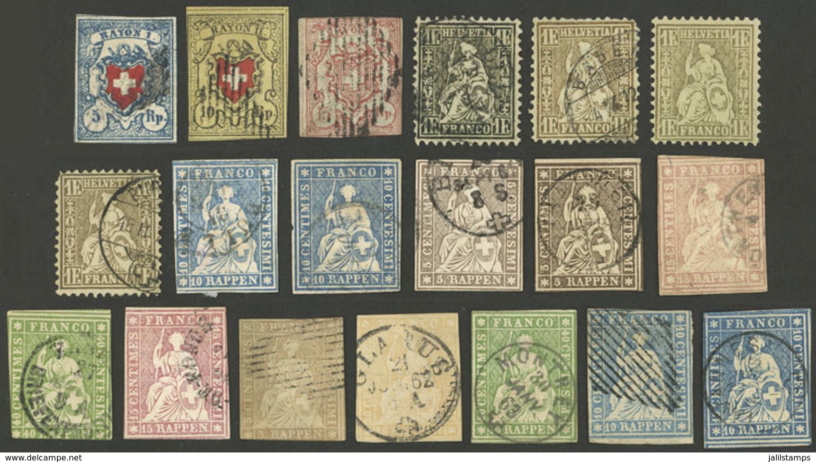 SWITZERLAND: Interesting Lot Of Classic And Old Stamps, Mixed Quality (some With Minor Defects, Several Of Fine To VF Qu - Andere & Zonder Classificatie