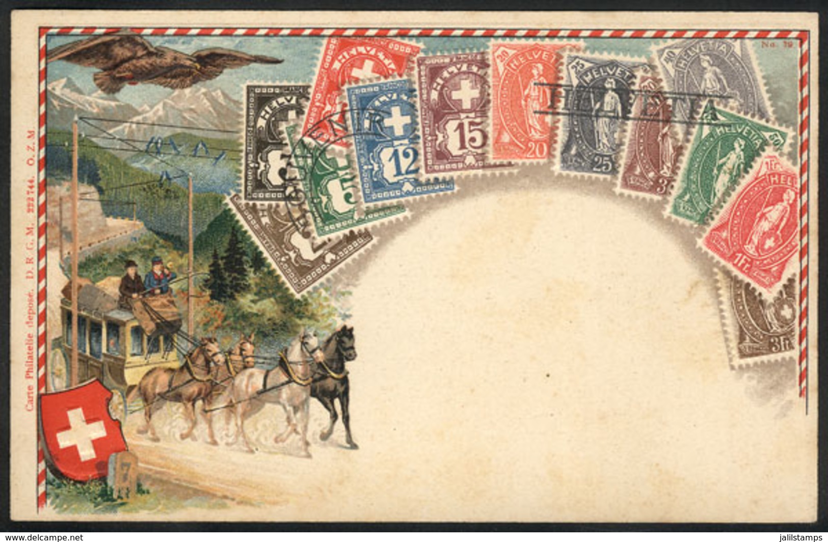 SWITZERLAND: Classic Stamps, Coat Of Arms And Coach, Circa 1910, Fine Quality! - Otros & Sin Clasificación