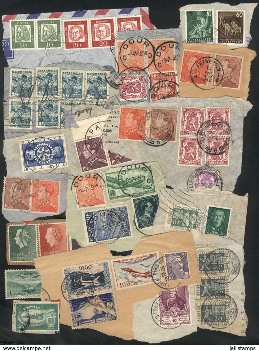 WORLDWIDE: Lot Of Fragments With Interesting Stamps, High Catalogue Value, Low Start, VF Quality! - Otros & Sin Clasificación