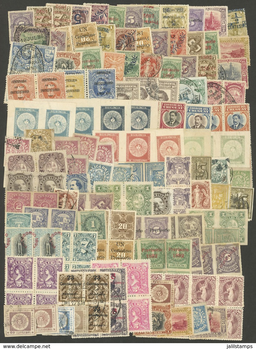 URUGUAY: Lot Of OLD Stamps In An Envelope, Used Or Mint Without Gum, Mixed Quality (some With Defects), Including Very S - Uruguay