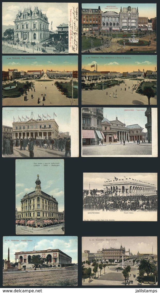 URUGUAY: MONTEVIDEO: 43 Old Old Beautiful Postcards With Very Good Views, Some Very Rare, With Retail Values Of Up To US - Uruguay