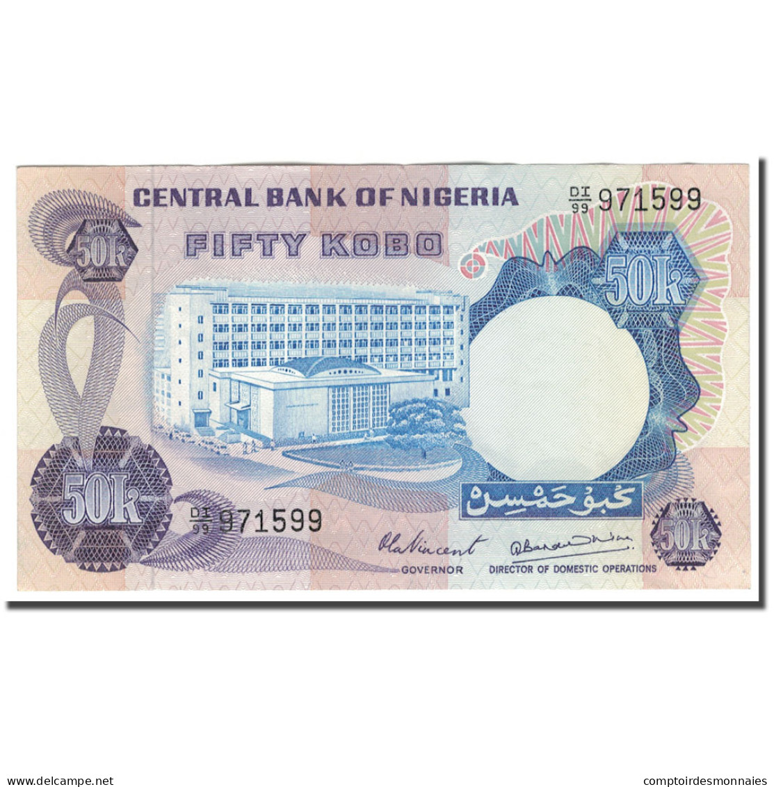 Billet, Nigéria, 50 Kobo, KM:14d, TTB - Nigeria