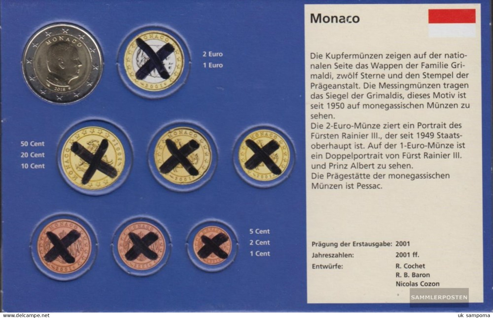 Monaco MON 9 2018 Stgl./unzirkuliert Stgl./unzirkuliert 2018 Kursmünze 2 Euro - Monaco