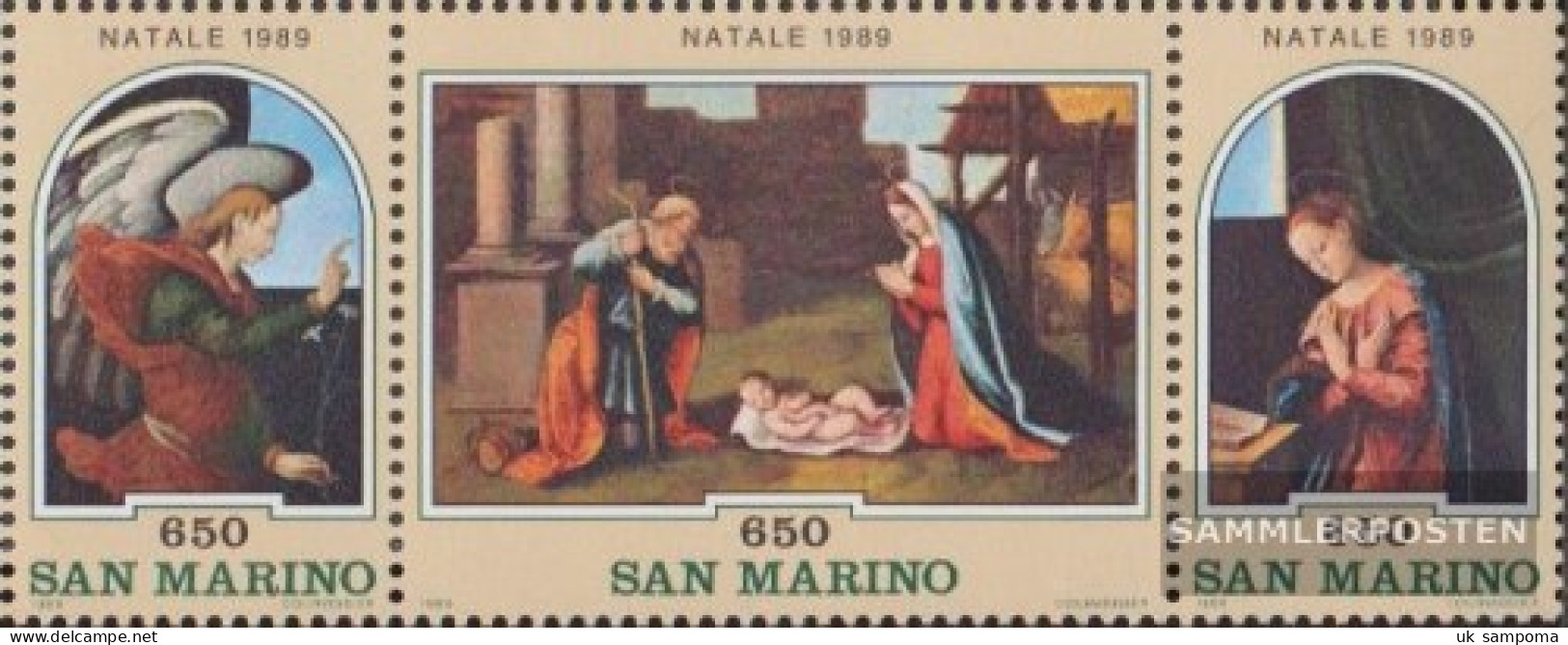 San Marino 1427-1429 Triple Strip (complete Issue) Unmounted Mint / Never Hinged 1989 Christmas - Unused Stamps