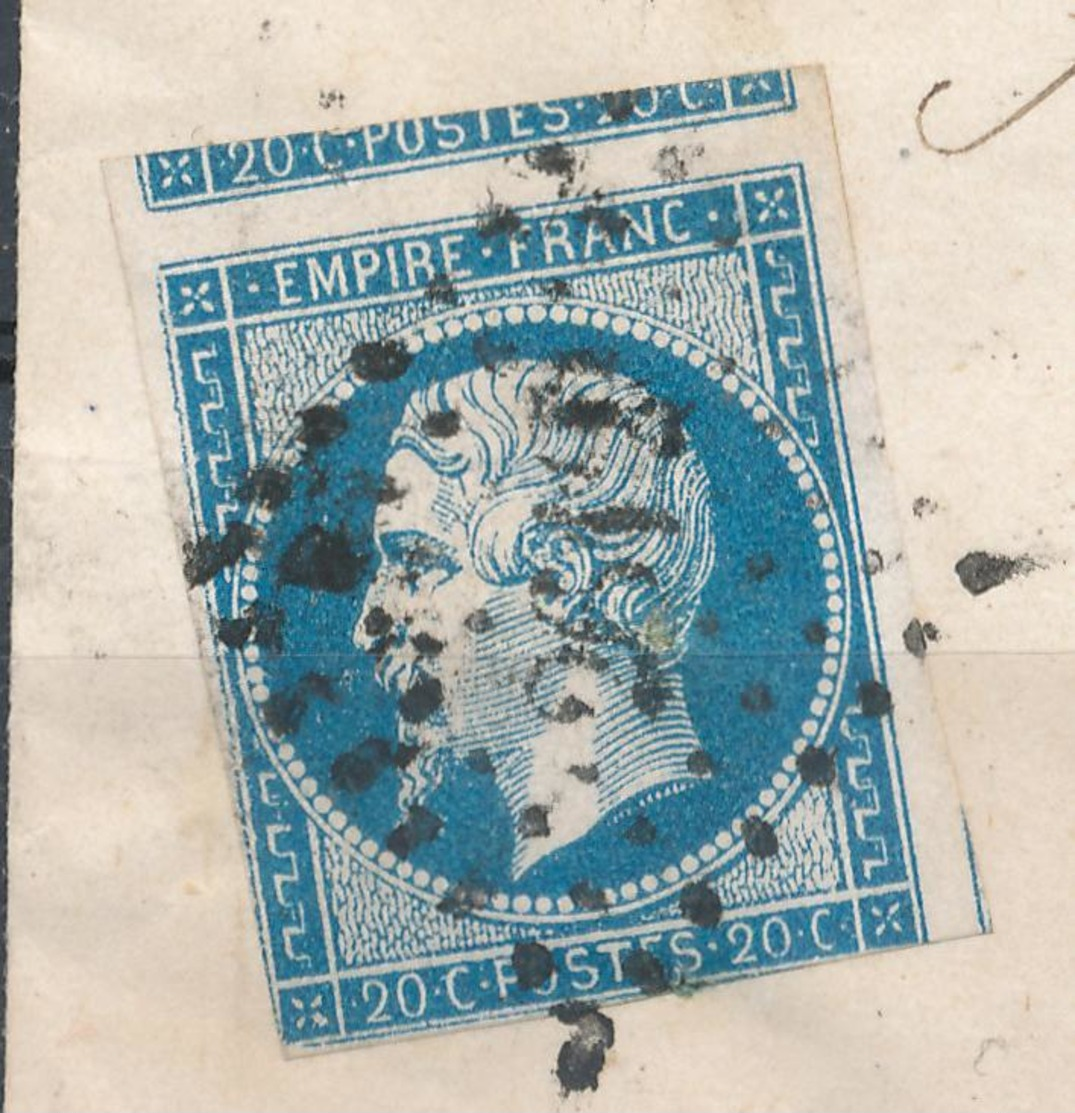 N°14 SUR LETTRE VARIETE - 1853-1860 Napoléon III