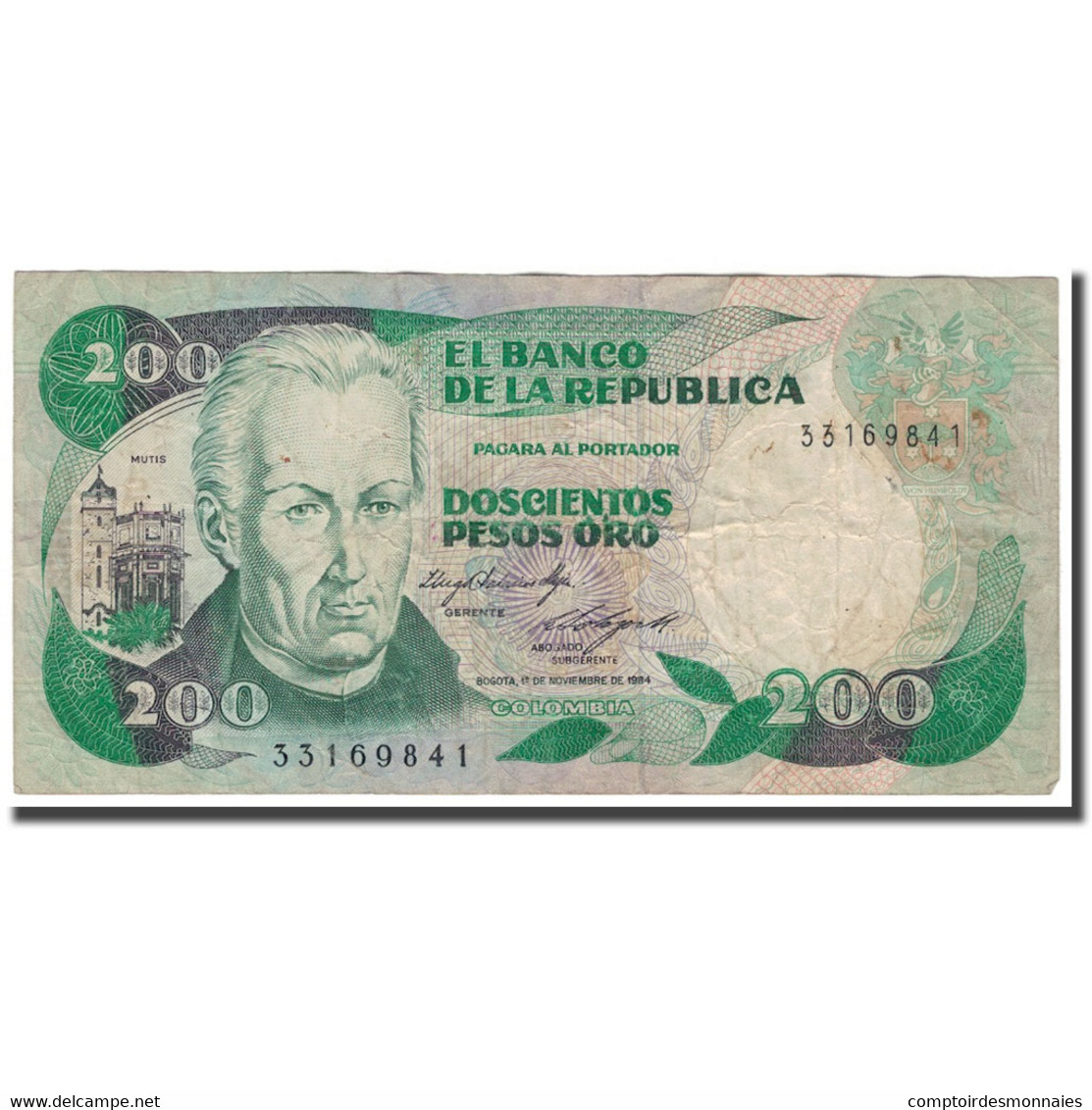 Billet, Colombie, 200 Pesos Oro, 1984, 1984-11-01, KM:429b, TB - Colombie