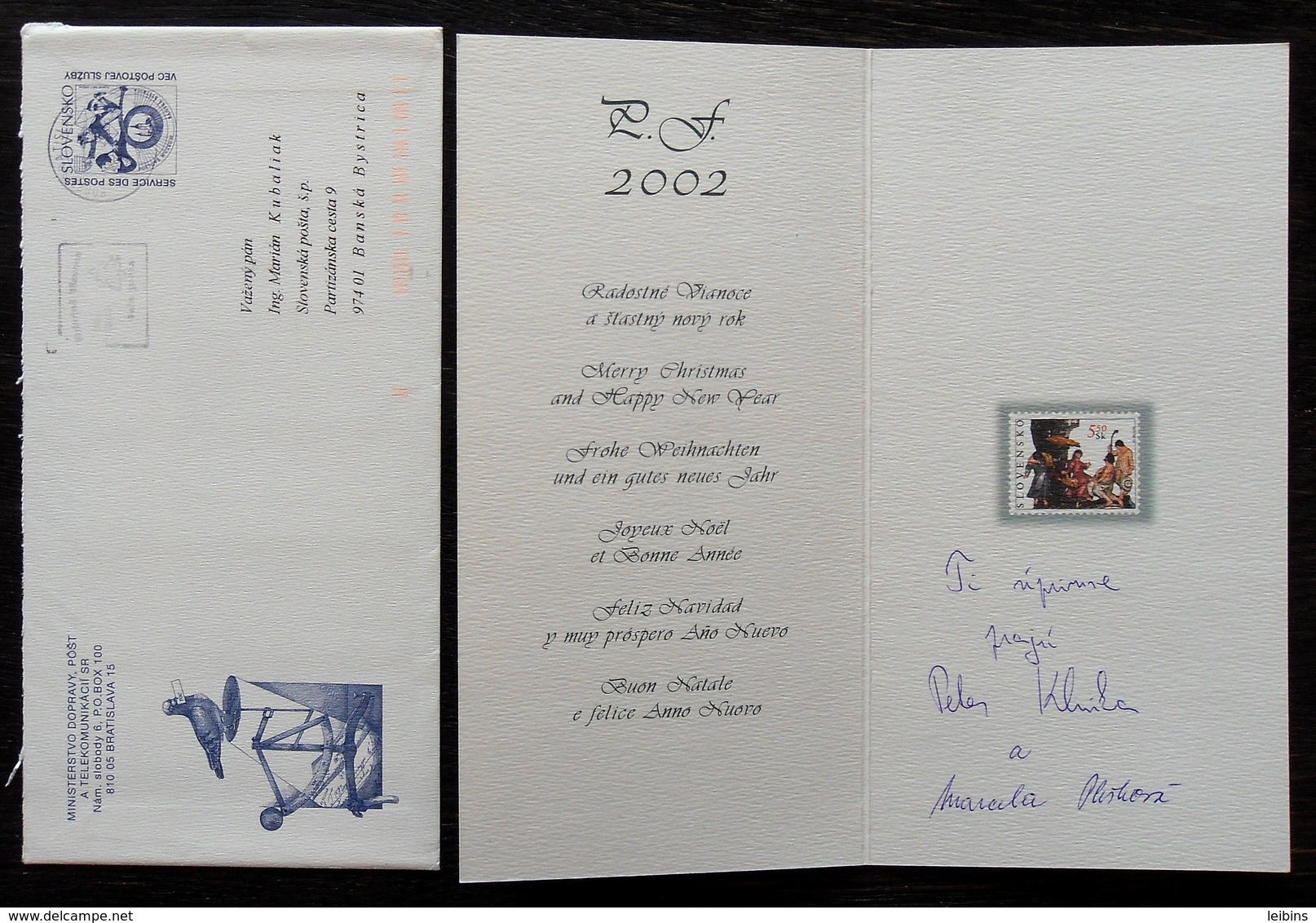 2001 Slovakia Envelope CSO 7 + PF 2002 /o - Briefe