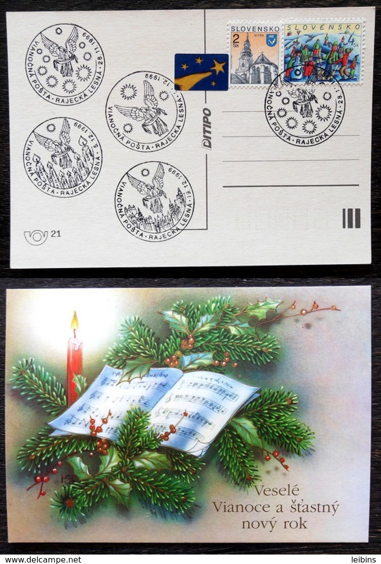 1999 Slovakia Postcard With Christmas Post Stamped /** - Postkaarten