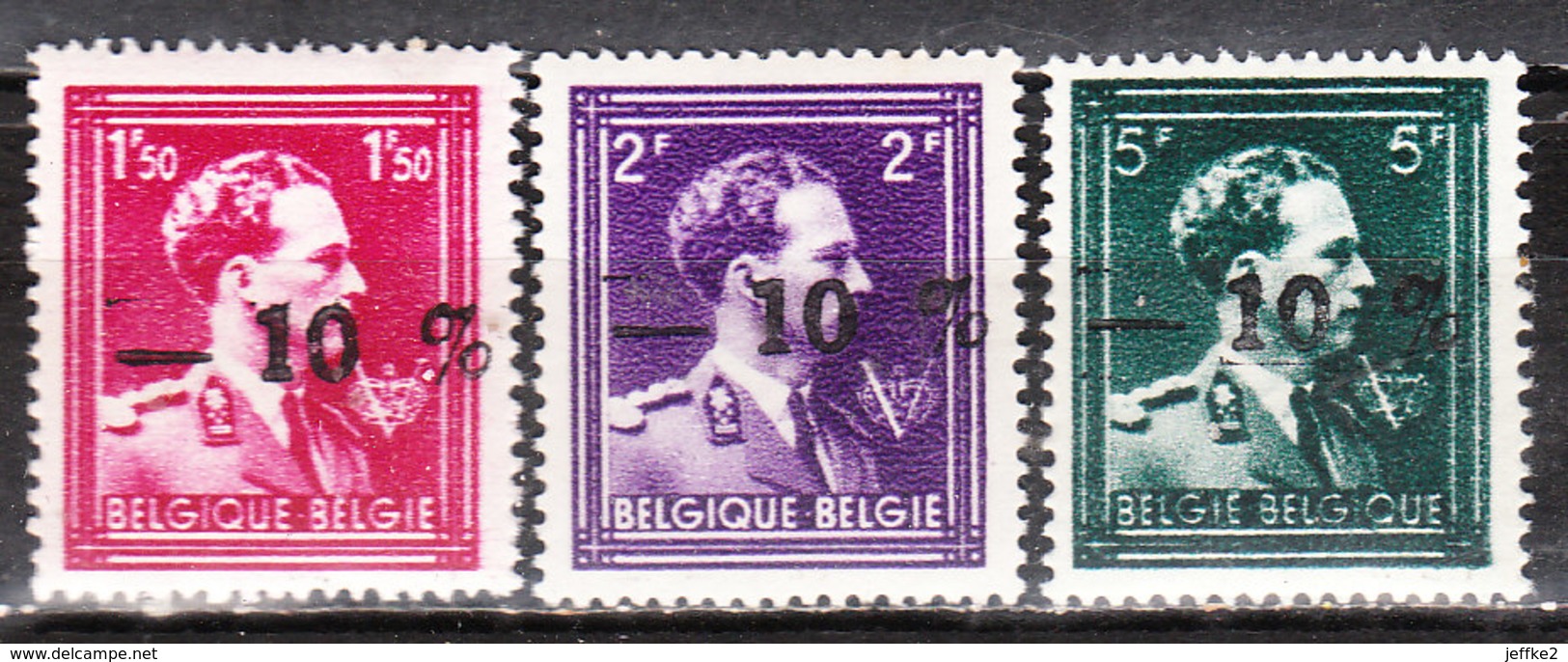 724N/P**  Leopold III Col Ouvert Surchargé -10% - GAND - Série Complète - MNH** - LOOK!!!! - 1946 -10%