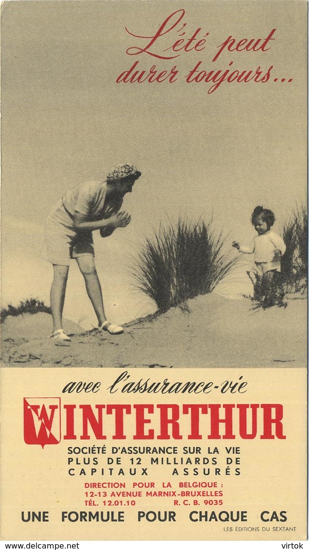 WINTERTHUR  Assurance - Verzekeringen   19 X 11 Cm - Autres & Non Classés