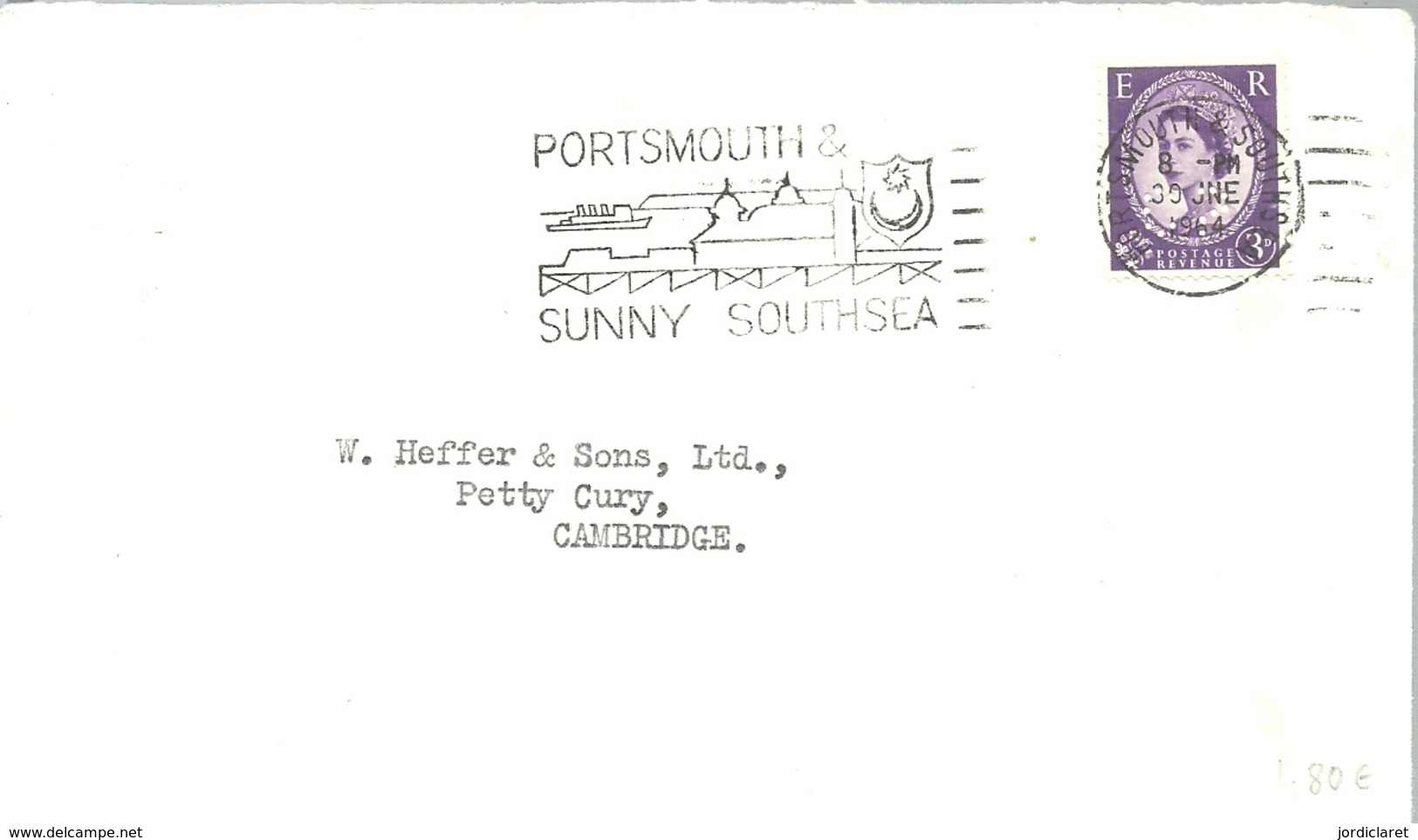 POSTMARKET 1964 PORTSMOUTH  STAMP DRILL - Marcofilia