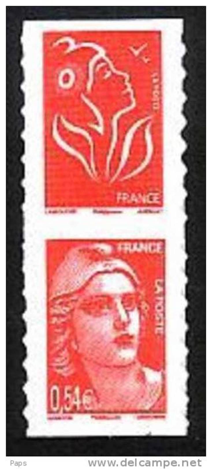 FRANCE 2006-N°P3977** (3977+3744b)MARIANNE DE GANDON.PAIRE VERT. - Neufs