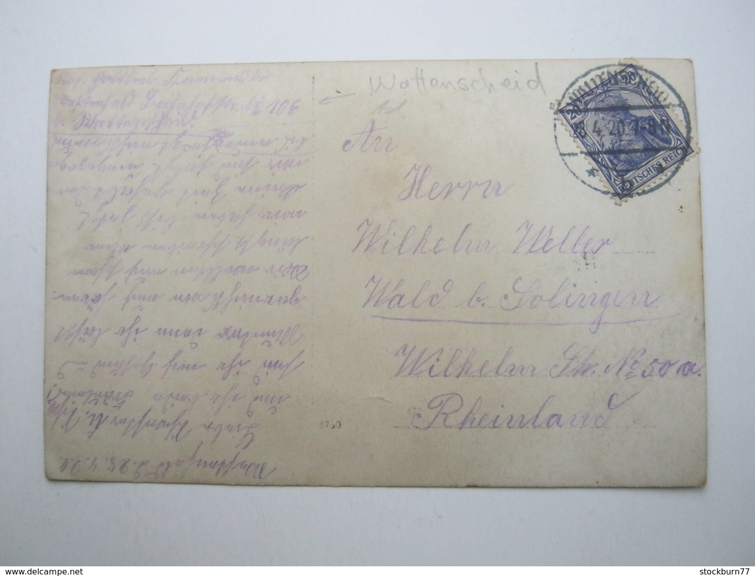 BOCHUM WATTENSCHEID , Fotokarte     ,  Schöne Karte Um 1920 Mit Stempel + Absender Des Ortes - Schwerte