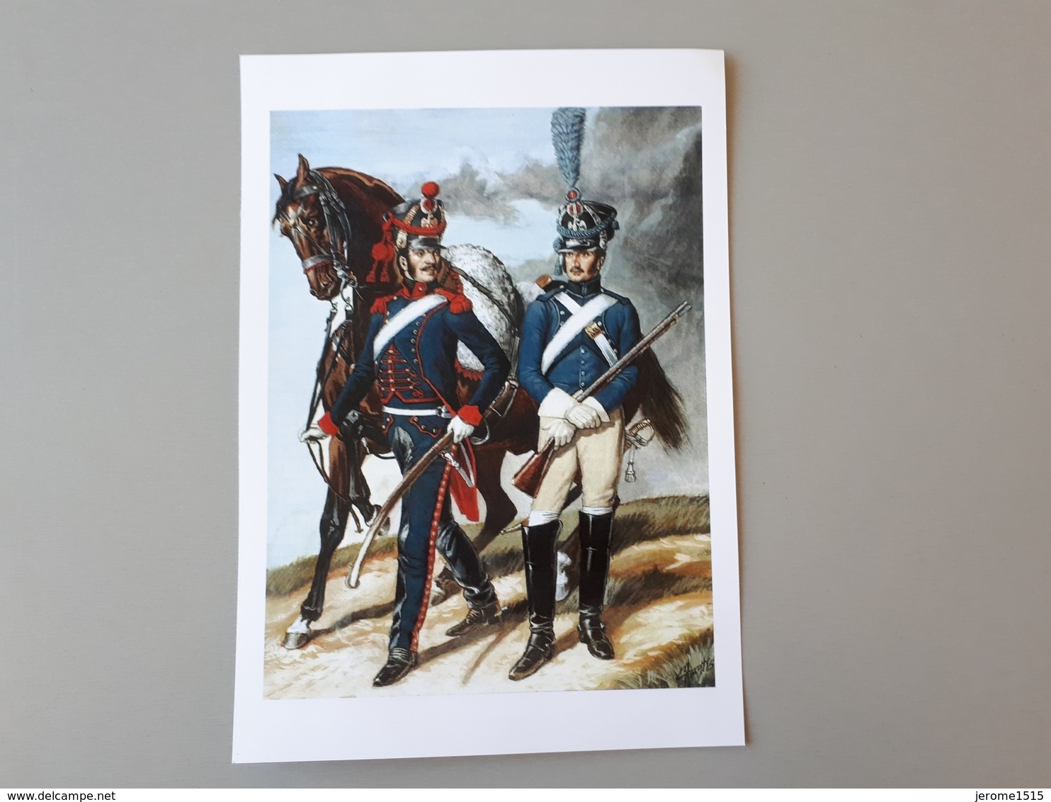 Affiche : Artilleur à Cheval Et Soldat Du Train Premier Empire  & - Autres & Non Classés