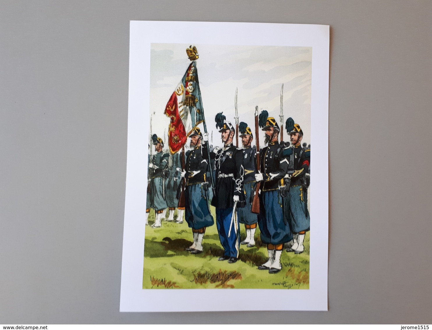 Affiche : Drapeau Et Sa Garde D'un Régiment D'infanterie Second Empire & - Other & Unclassified