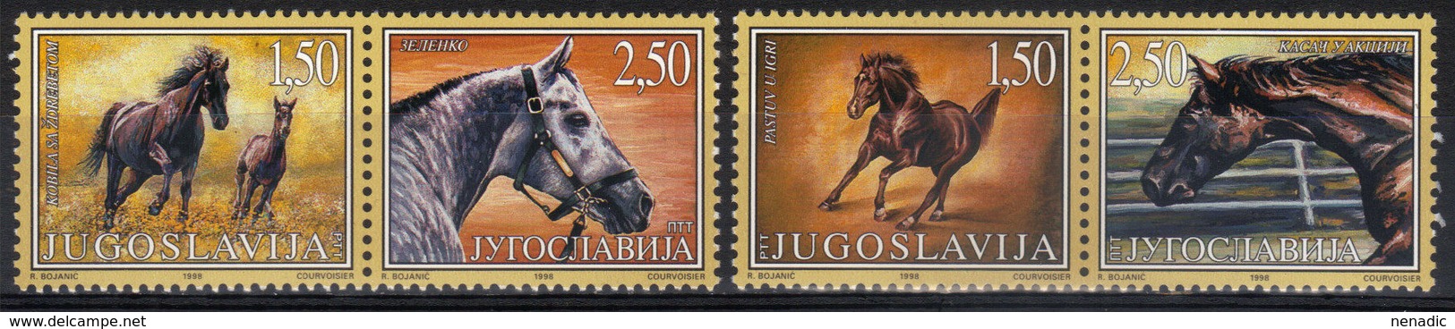 Yugoslavia,Fauna-Horses 1998.,MNH - Neufs