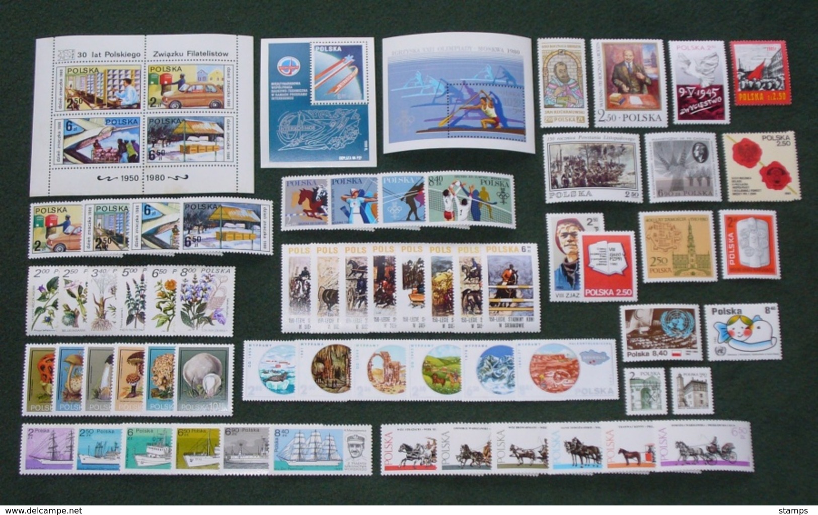 Poland 1980 - Mint MNH ** - Complete Year Set Of 61 Stamps + 3 Blocks --- Full Pologne Polonia Polen --- Ro - Full Years