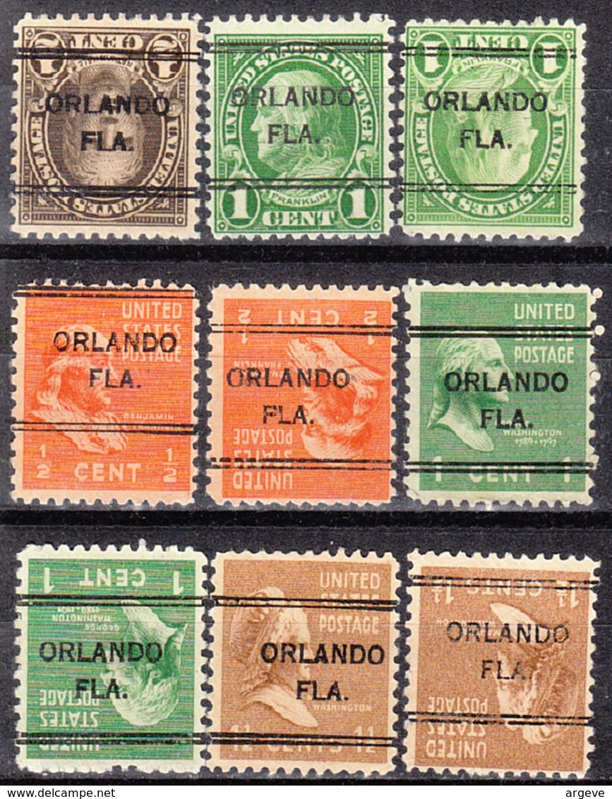 USA Precancel Vorausentwertung Preo, Locals Florida, Orlando 243, 9 Diff. Perf. 11x10 1/2 - Vorausentwertungen