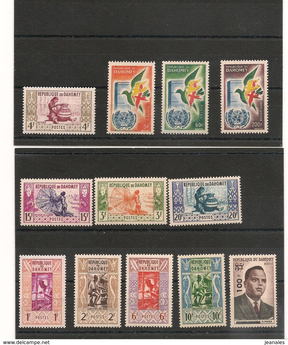 DAHOMEY  Années 1961/62  N°Y/T : 159/169**et 171/178** Et  P.A.N° Y/T: 20/21** - Bénin – Dahomey (1960-...)