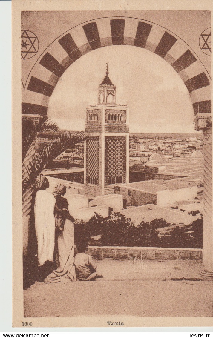 CPA - TUNIS - 1000 - L. T. L. - ANIMÉE - MINARET DE LA MOSQUÉE - Túnez