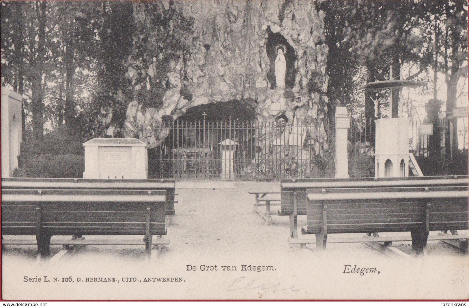 Edegem De Grot Lourdesgrot - Kopie Van Massabielle Lourdes Edit. Hermans Nr 106 (Zeer Goede Staat) - Edegem