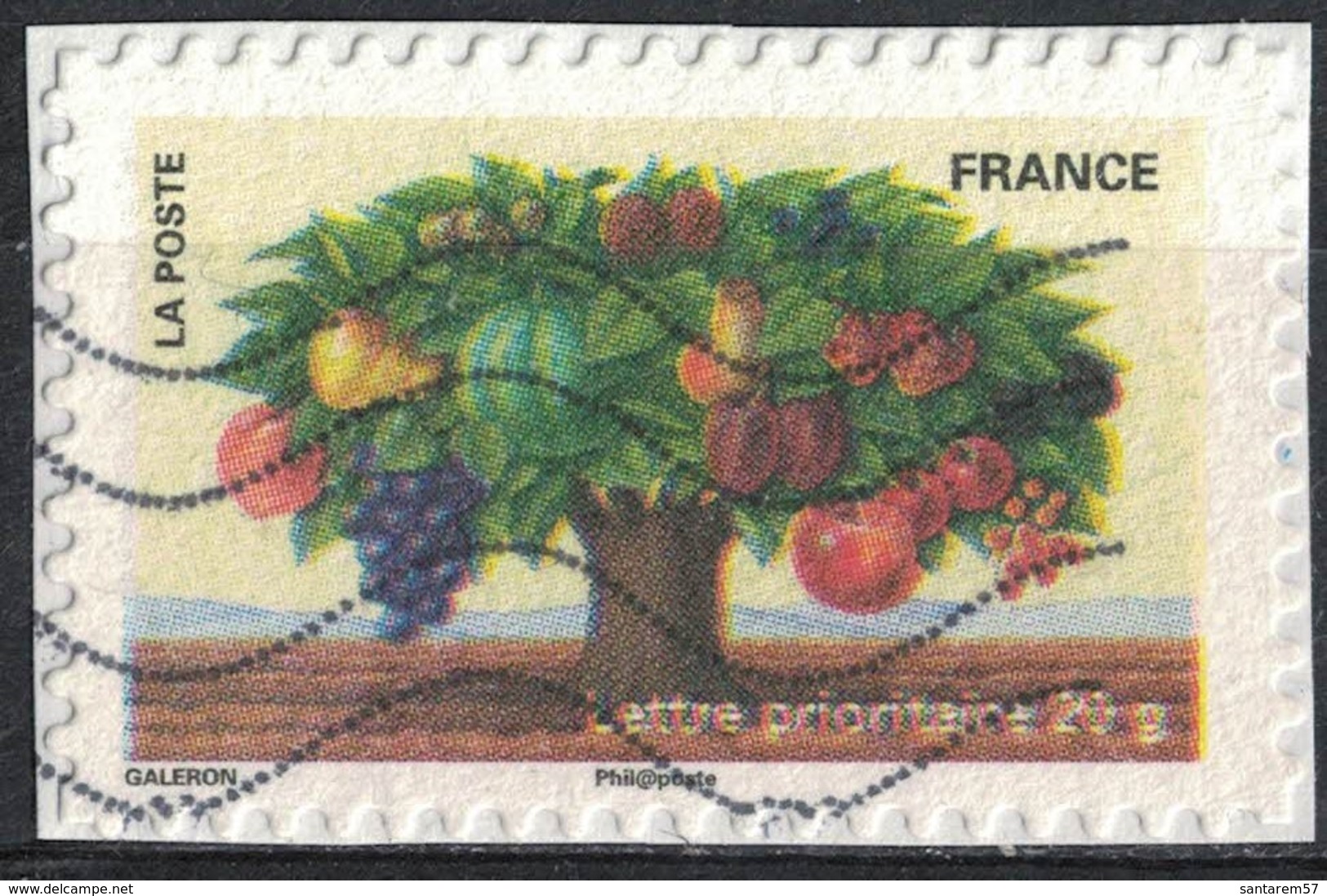 France 2011 Oblitéré Used Fête Du Timbre 9 Arbre Aux Différents Fruits Y&T 530 SU - Oblitérés