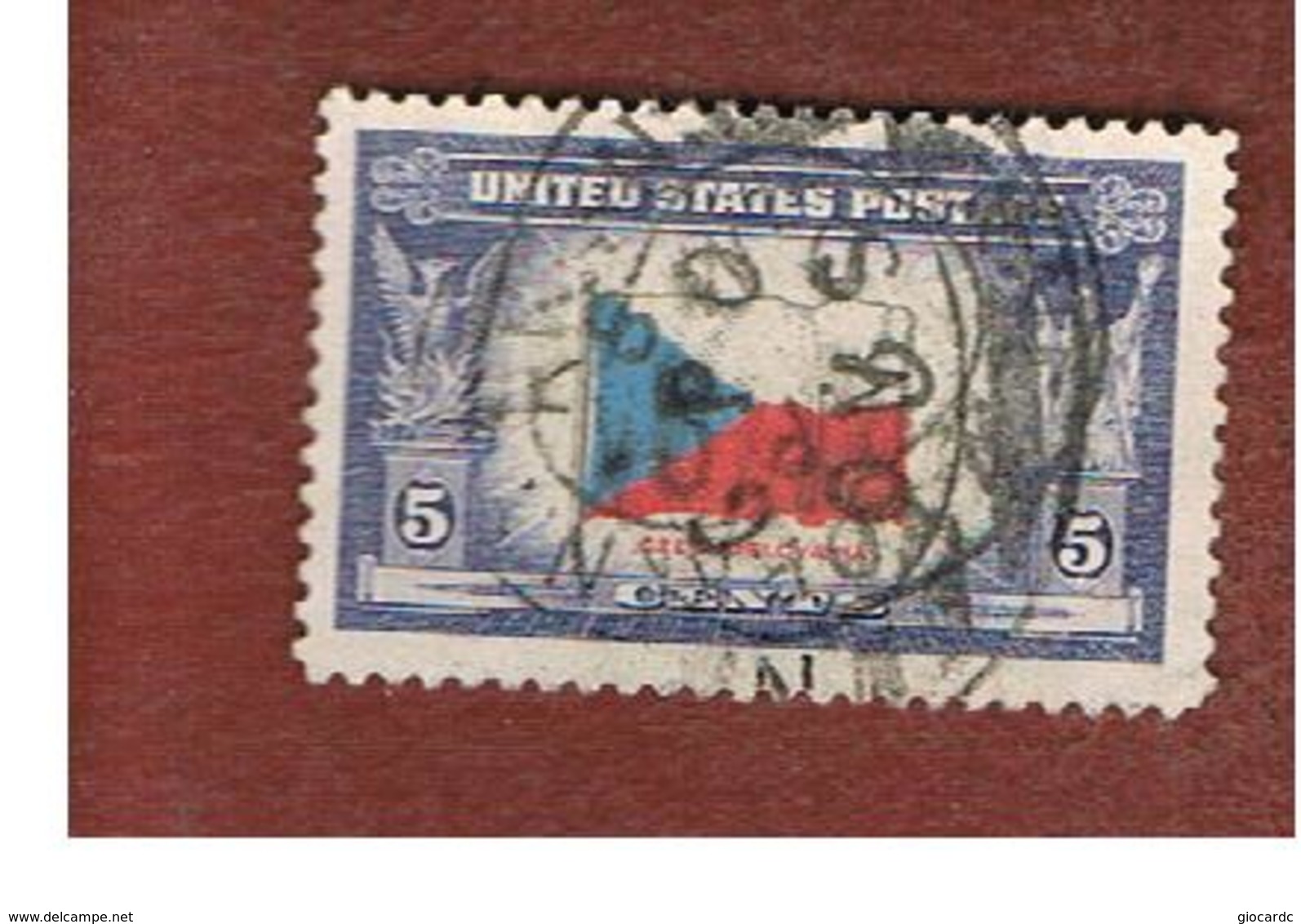 STATI UNITI (U.S.A.) - SG 907  - 1943  FLAGS OF OPPRESSED NATIONS: CZECHOSLOVACHIA  -  USED° - Usati