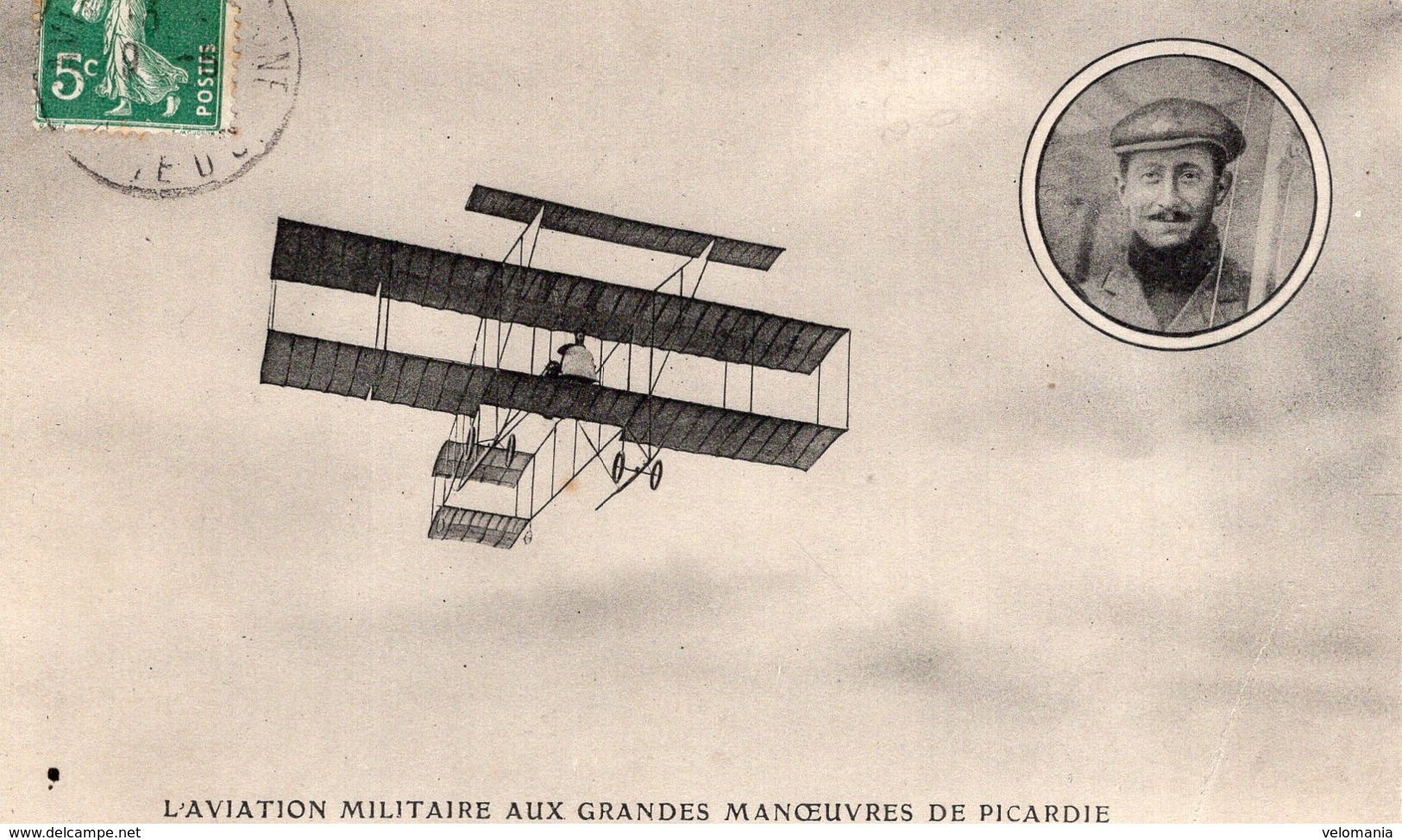 S1074 Cpa Manoeuvres De Picardie - Paulhan Sur Son Biplan Farman - Meetings