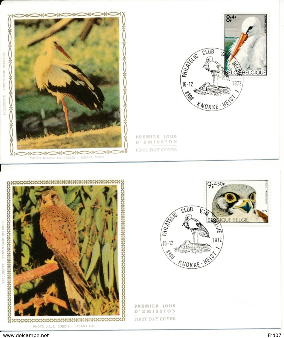 1652/554 4 FDC - Cigogne, ++ Oiseaux - 1971-1980