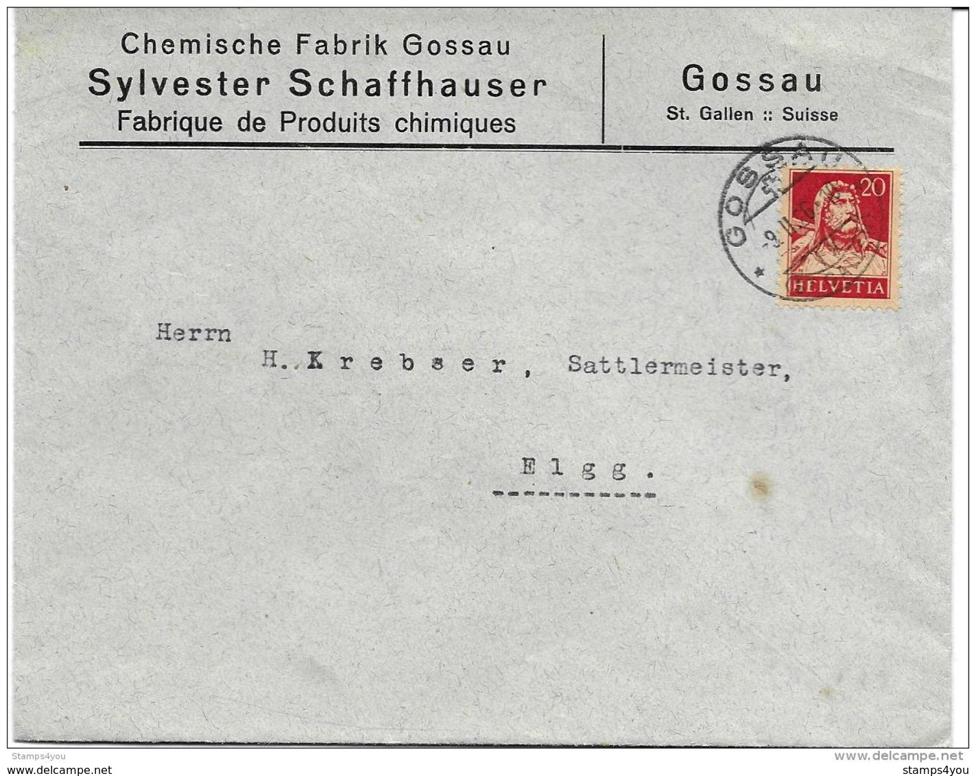 51 - 41 - Enveloppe Envoyée De Gossau 1926 - Lettres & Documents