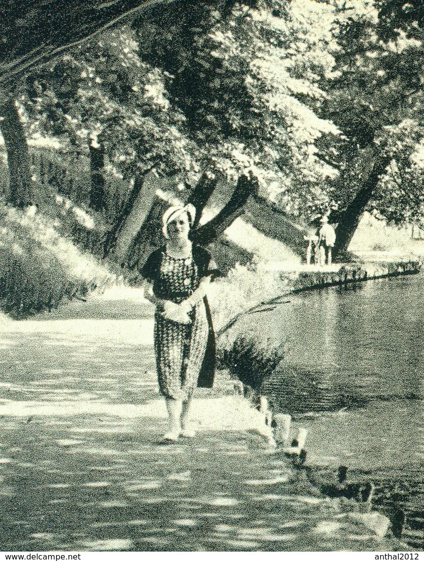 Rarität Seltene AK Frau In Kleid An Der Promenade Hammerteich Witten Ruhr Sw 9.6.1935 - Witten