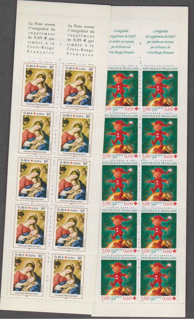 FRANCE 4 Carnets CROIX-ROUGE 1993 1996 1998 2002 Neufs Xx - N°YT  C2042 2045 2047 2051 - Croix Rouge