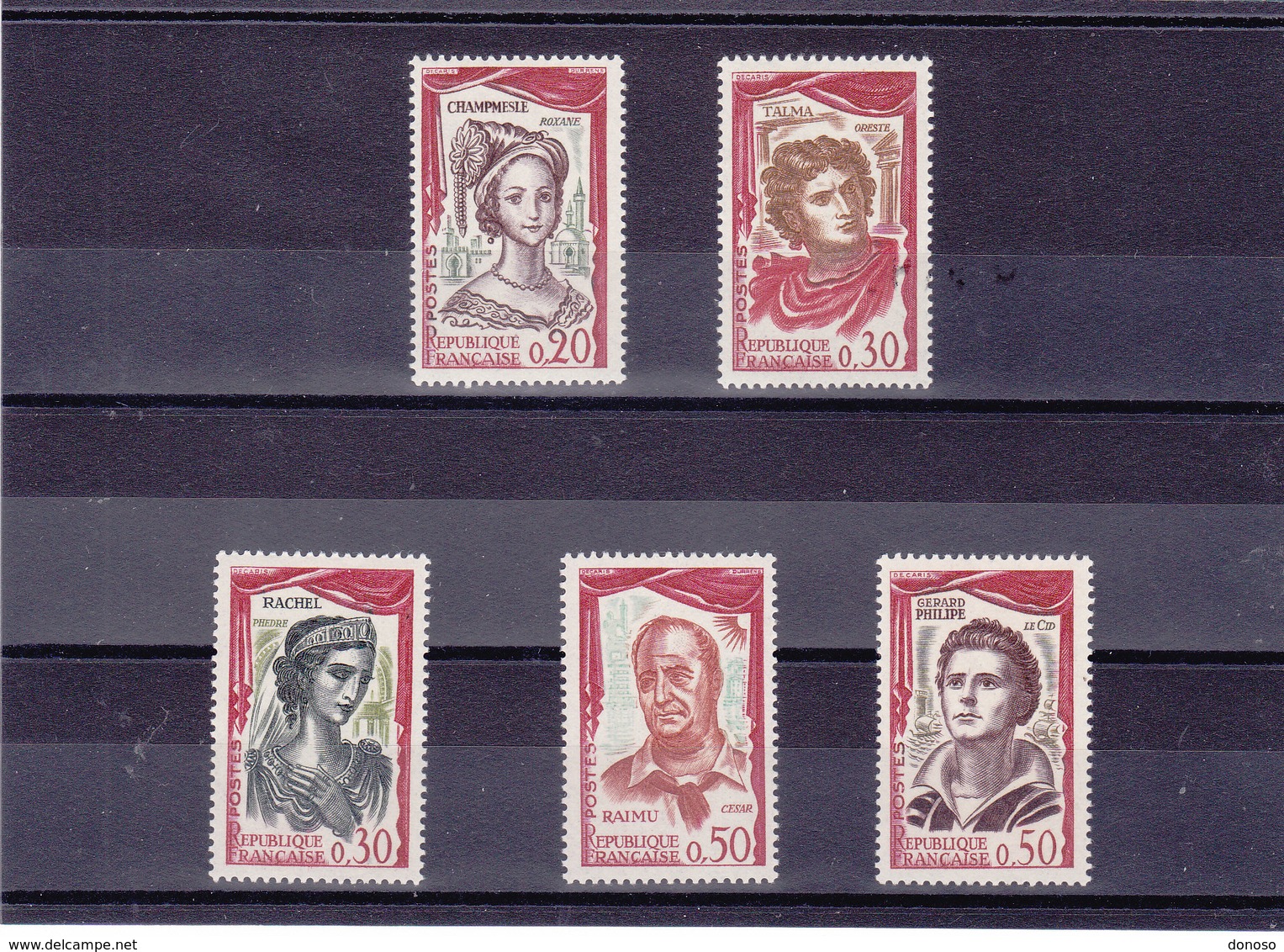 FRANCE 1961 COMEDIENS Yvert 1301-1305 NEUF** MNH - Neufs