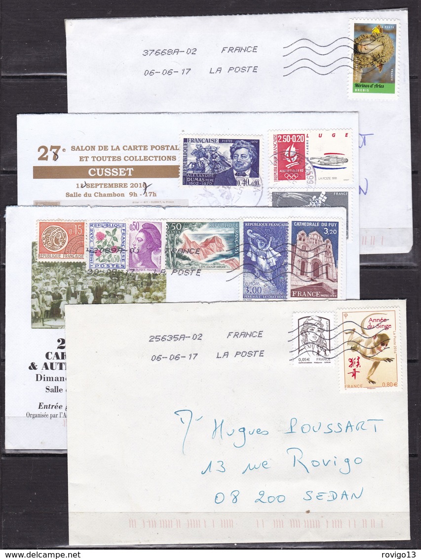 France - 100 Lettres Modernes Affranchies Avec Timbres Commemoratifs - Lettres & Documents