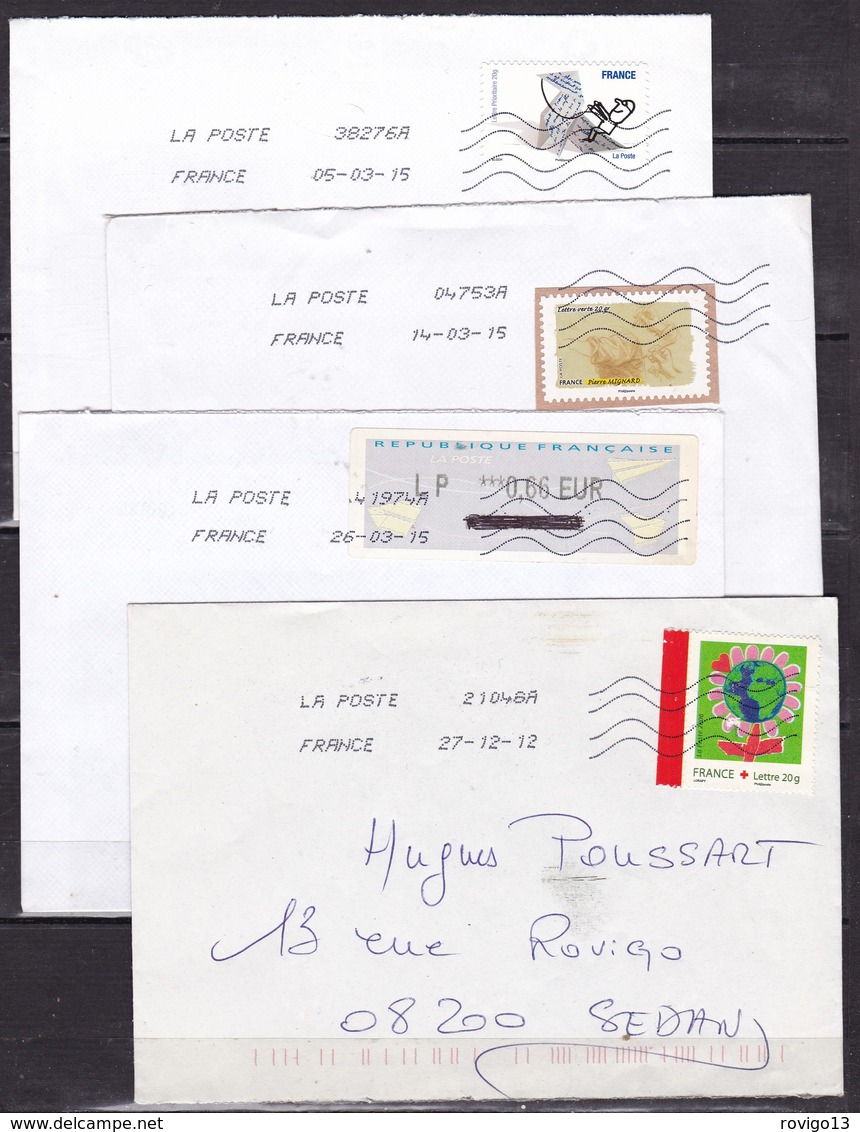 France - 100 lettres modernes affranchies avec timbres commemoratifs