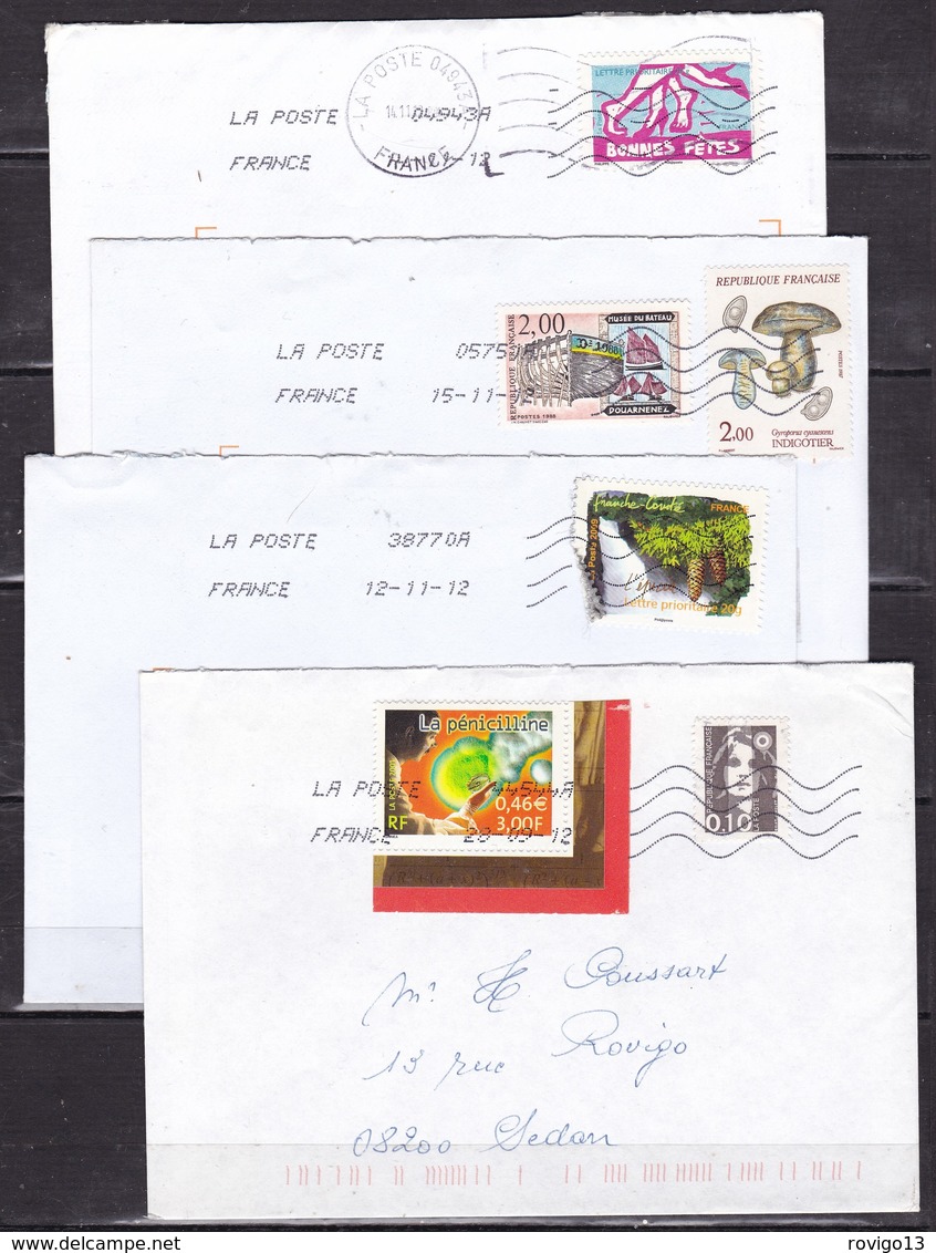 France - 100 lettres modernes affranchies avec timbres commemoratifs