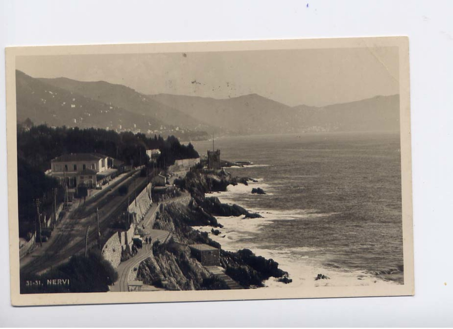 NERVI-STAZIONE FERROVIARIA-VIAGGIATA 1932 - Altri & Non Classificati