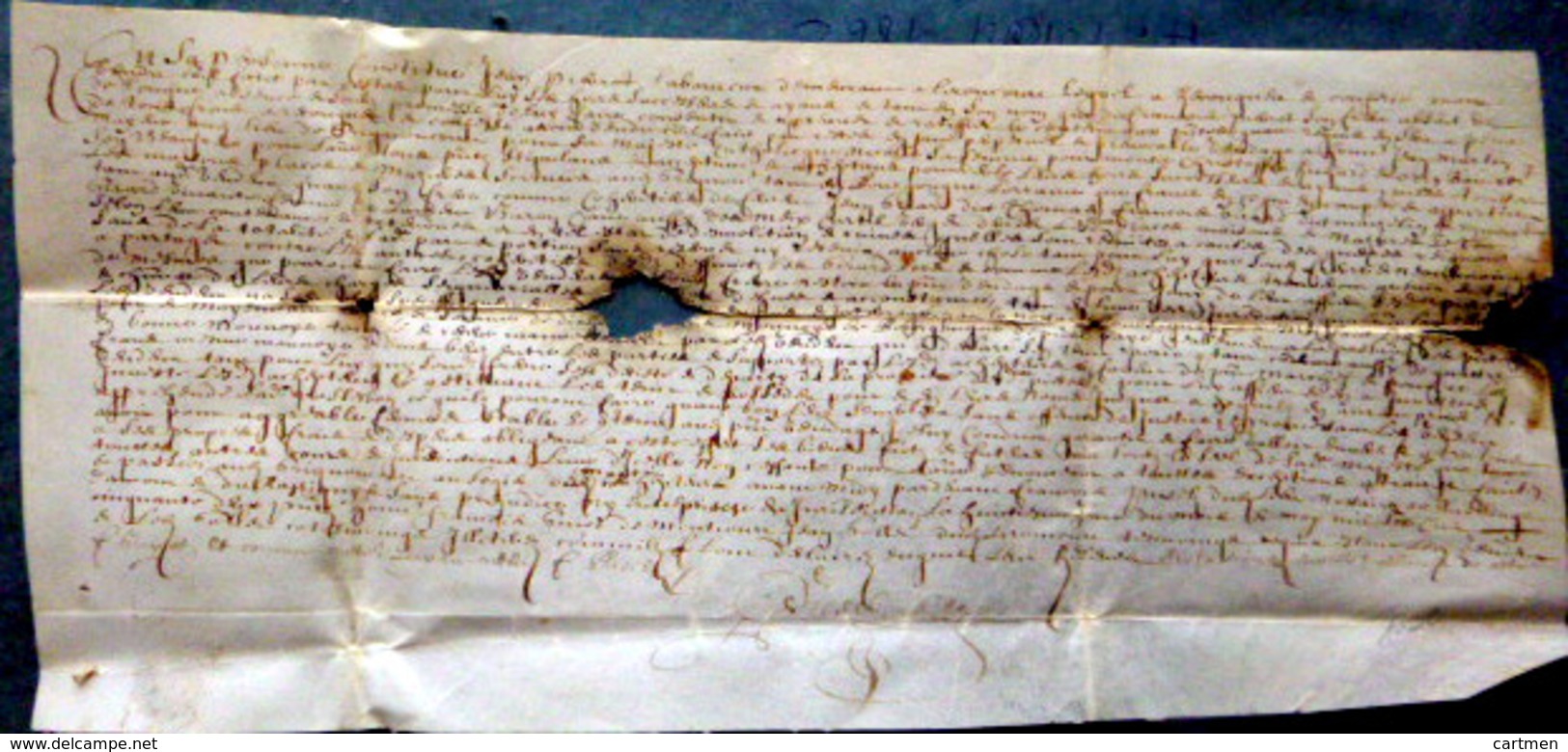 88 LIRONCOURT 1652 JEAN PIERROT CONFESSE  AVOIR VENDU A GRIGNANTOURT DES MAISONS  29 X 12 Cm - Historical Documents