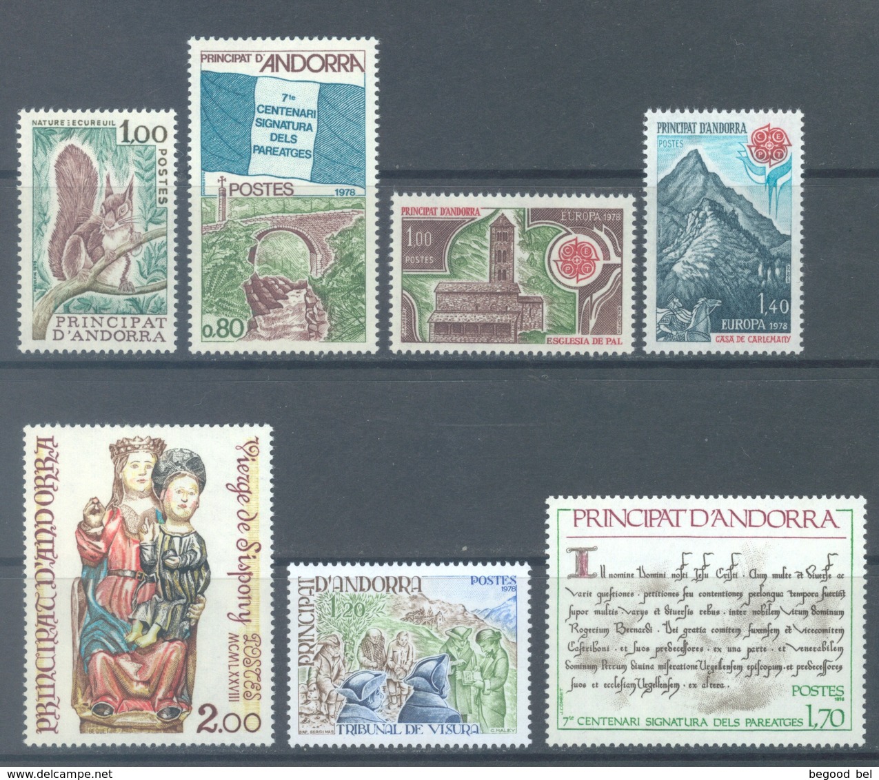ANDORRE - MNH/** - 1978 - YEAR COMPLETE - Yv 267-273  -  Lot 19120 - Années Complètes