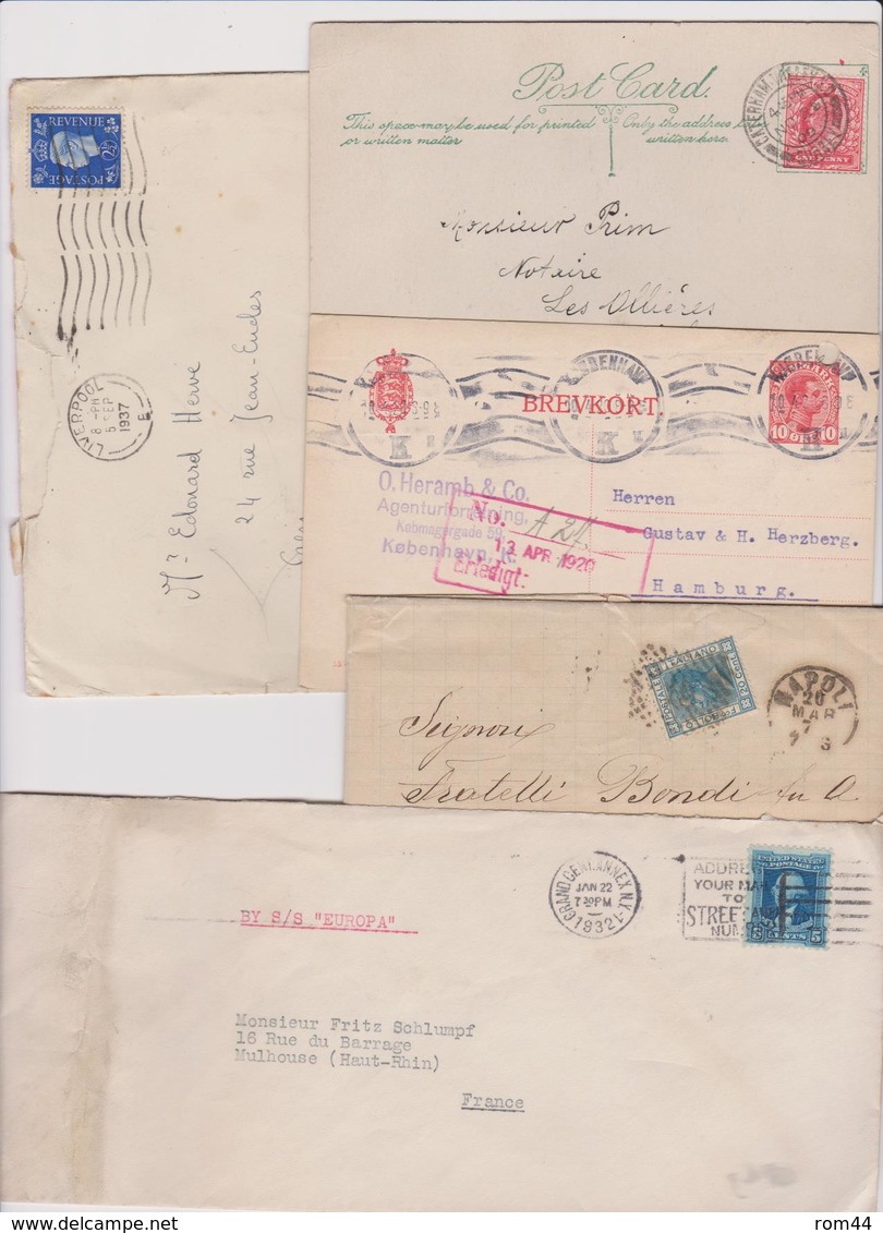 MONDE  LOT DE  65  Lettres, Cartes, Entiers Postaux  Avant 1940 - Colecciones (sin álbumes)