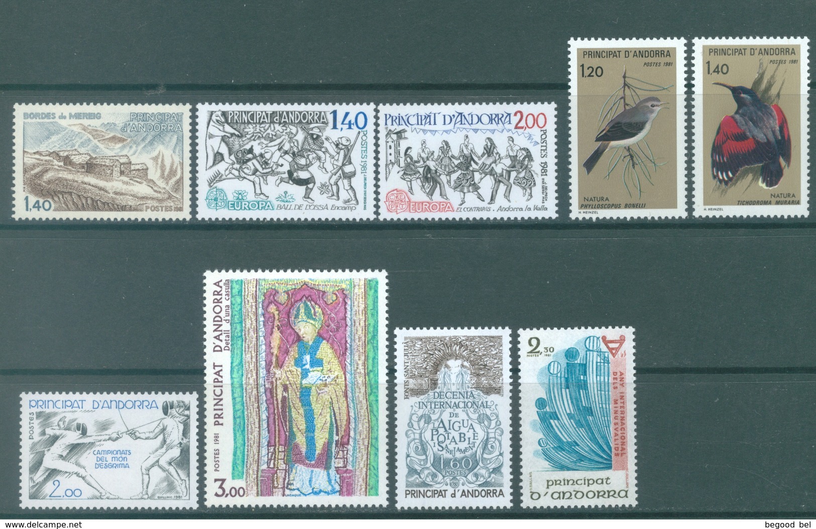 ANDORRE - MNH/** - 1981 - YEAR COMPLETE - Yv 291-299 -  Lot 19123 - Années Complètes