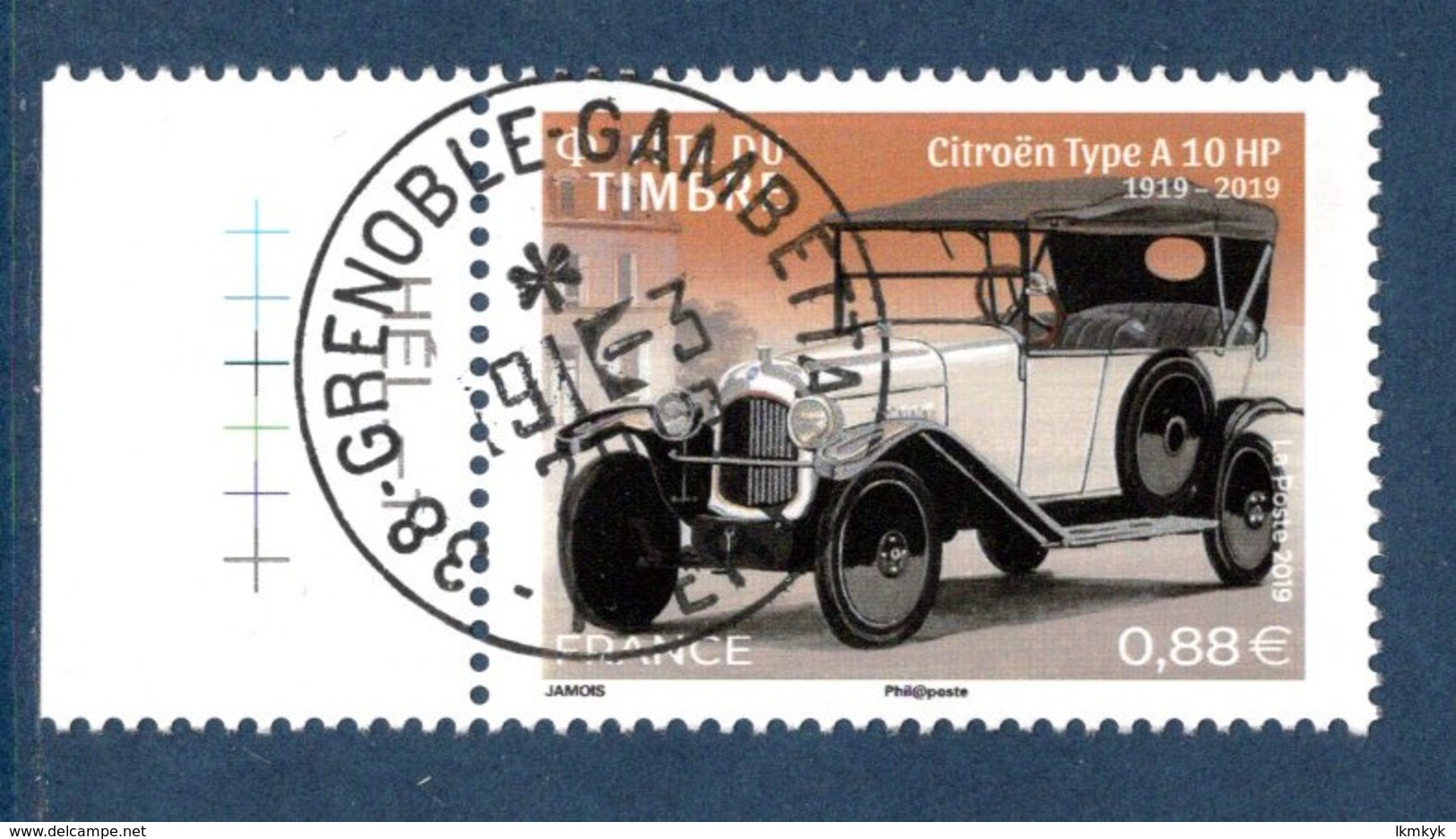 France 2019.Fête Du Timbre.Citroën Type A 10Hp.Cachet Rond.Gomme D'origine. - Oblitérés