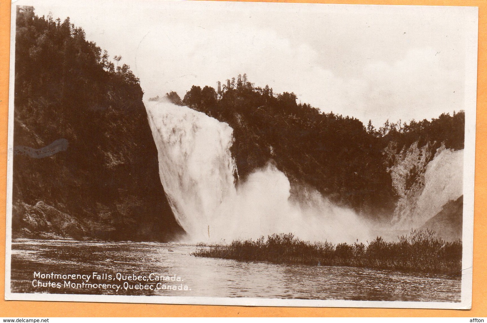 Montmorency Falls PQ Quebec Canada 1929 Postcard - Chutes Montmorency