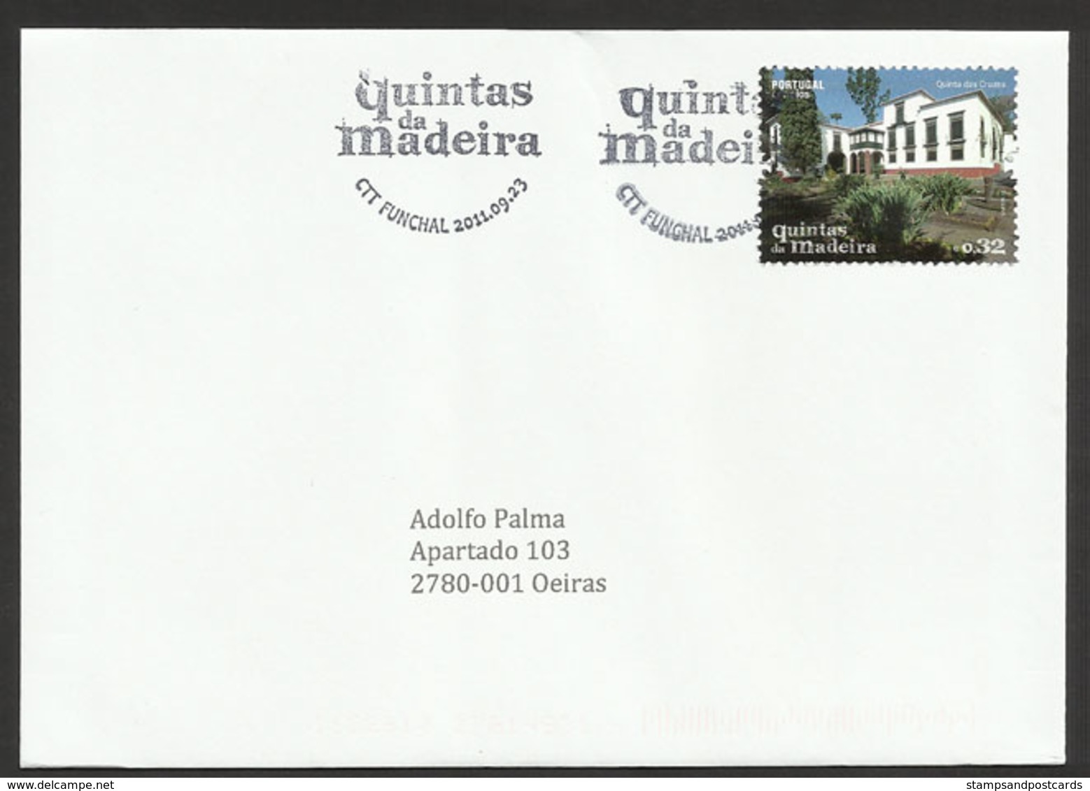 Portugal Quintas De Madère Manoirs FDC Voyagé Cachet Funchal 2011 Madeira Island  Manor Houses Postally Used FDC 2011 - FDC