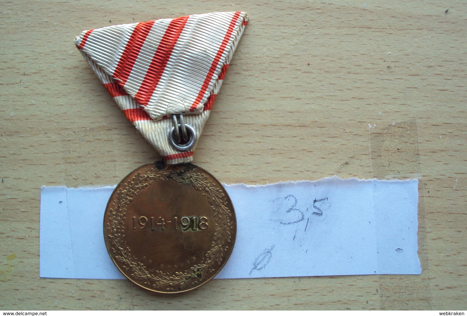 MEDAGLIA GERMAN MEDAL AUSTRIAN FUR OSTERREICH 1914 1918  DIAMETRO CM. 3,5 - Altri & Non Classificati