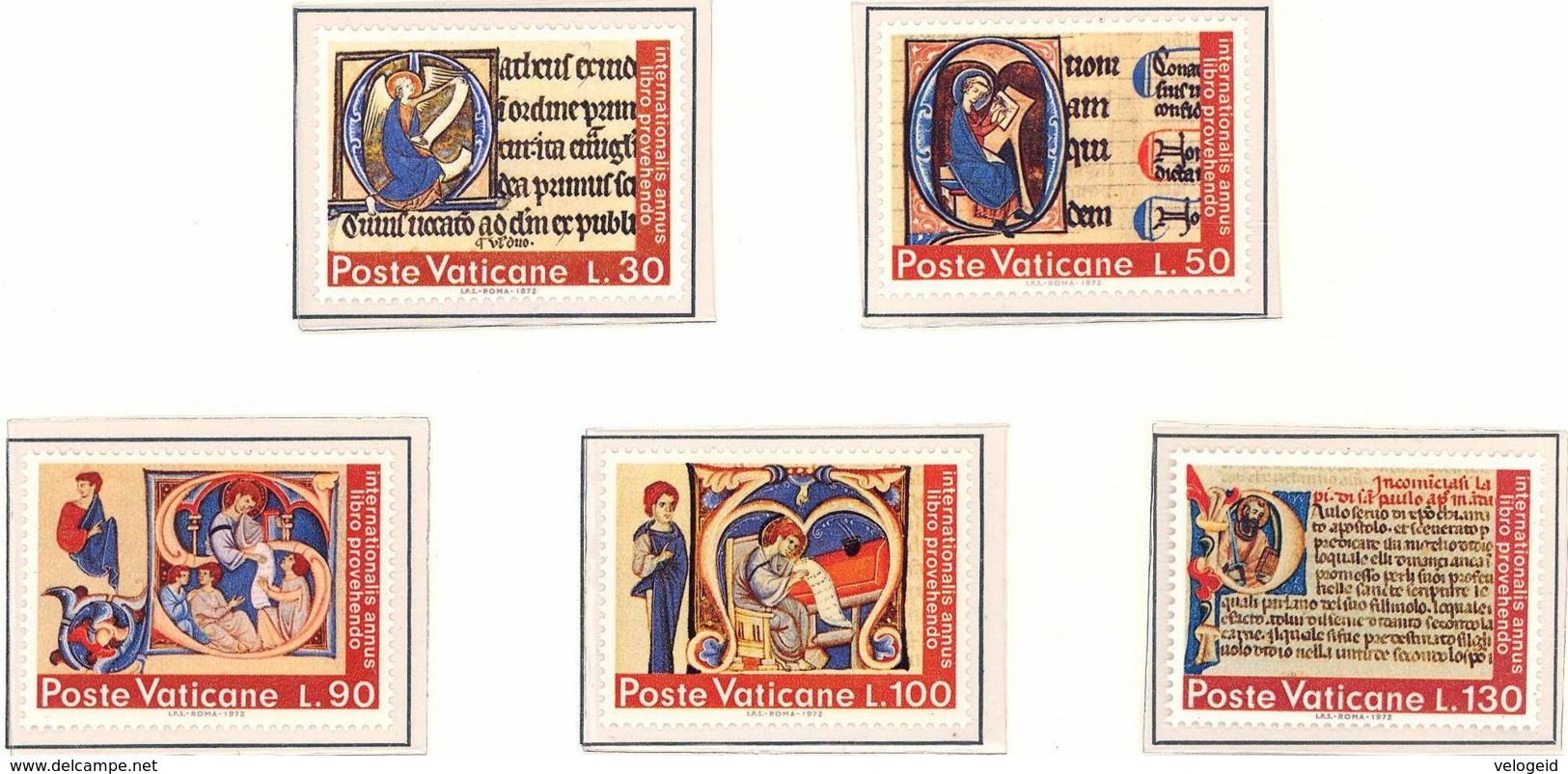 Vaticano. 1972. Mi 605 / 609. Intl. Book Year. Illustrations From Illuminated Medieval Manuscripts - Nuevos