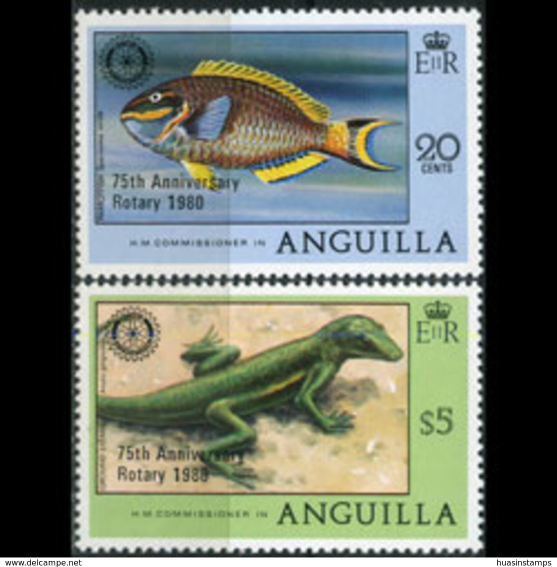 ANGUILLA 1980 - Scott# 389-90 Rotary Opt. Set Of 2 MNH - Anguilla (1968-...)