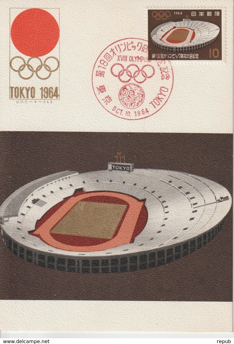 Japon Carte Maximum 1964 JO Tokyo Stade 787 - Cartes-maximum